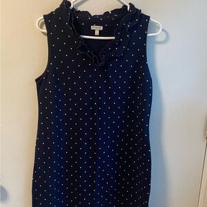 Talbots Polka Dot V-Neck Sleeveless Dress